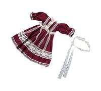 Milageto 1/6 muñeca Princess Dress Vestida Propiedades Propiedades Imaginación Manos en acción Figura muñecas Accesorio Haga Sus propias muñecas, Rojo