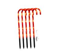 Milageto 1 Juego de luces de bastón de, adorno LED IP65, muletas impermeables, inserto portátil, duradero para Navidad, césped, 5 lámparas