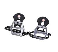 Milageto 1 par de Pedales de Bicicleta estática con Clips y Correas, Accesorios de reparación, Piezas de Repuesto para Pedales de Bicicleta estática.