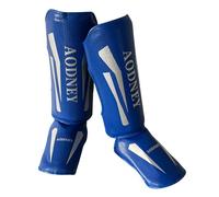 Milageto 1 Par de Protectores de Pierna para Kickboxing Muay Thai Boxeo Karate Artes Marciales con Acolchado Grueso Y Diseño Funcional Adecuados para Adultos E, Blue S