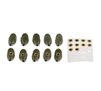Milageto 10 Piezas Cabeza Skulpin para Atado de Moscas con de Cobre y Ojos Amarillos 3D Indicadas para Montaje en Anzuelos Pesca en Ríos y, Verde