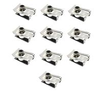 Milageto 10 Piezas Clips Tipo U con Rosca Tuerca de Clip Tipo U Pieza de Repuesto Acero Inoxidable de Alta Dureza para Coche de Motocicleta, M4