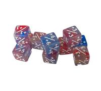 Milageto 10 Piezas Dados Digitales Acrílicos de 16mm Seis Caras D6 para Juegos de Estrategia Enseñanza Matemática Accesorios de Juegos Adecuado, Azul Rojo, tal como se describe