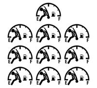 Milageto 10 Stickers para Tanque de Coche, Accesorios para Decoración de Vehículos, Negro