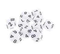 Milageto 10 Uds. Dados Poliédricos D10 Caras para Juegos, Blanco