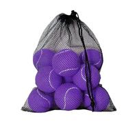Milageto 12 Piezas Pelotas de Tenis Juego Práctica Fieltro Elástico Bolsa Cordón Goma Adecuado para Principiantes Adultos Ejercicio Exterior Familias Deportist, PÚRPURA