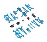 Milageto 14 Piezas Rodamiento RC Recambio para Camiones 1/14 Armado Metálico Brazo Suspensión Copa Dirección Aluminio Apropiado para Reparación Coches RC, Azul
