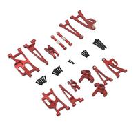 Milageto 14 Piezas Rodamiento RC Recambio para Camiones 1/14 Armado Metálico Brazo Suspensión Copa Dirección Aluminio Apropiado para Reparación Coches RC, Rojo