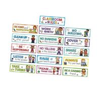 Milageto 16 Carteles educativos con Reglas para el Aula, gráficos de Buenos hábitos y Modales, letreros Decorativos de Pared para el Aprendizaje en Secundaria.