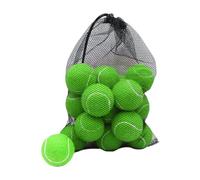Milageto 18 Piezas Pelotas de Tenis Bolas para Principiantes Pelotas de Ejercicio Bolas de Juego con Alta Resiliencia Y Bolsa con Cordón Incluida Adecuado para, Verde