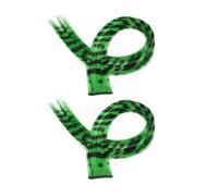 Milageto 2 extensiones de cabello de colores, postizo, liso, peluca, accesorios para el cabello con de moda para cosplay, disfraces y regalos, Verde