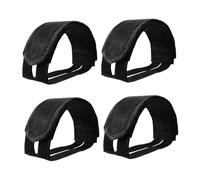 Milageto 2 Pares de Correas para Pedales de Bicicleta de piñón Fijo, portátiles, Negras, Ajustables, para Bicicletas estáticas, Accesorios de Ciclismo, Correas