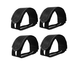 Milageto 2 Pares de Correas para Pedales de Bicicleta de piñón Fijo, portátiles, Negras, Ajustables, para Bicicletas estáticas, Accesorios de Ciclismo, Correas