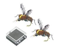 Milageto 2 Piezas Cebo de Pesca Señuelos de Mosca Artificiales Imitaciones 3D Flotantes Señuelos Realistas para Captura de Trucha y Salmón con Caja, 17 mm