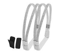 Milageto 2 Piezas Correa Mujer Zapato Banda Ajustable Hebilla Elástica PU Removible para Zapatos Antideslizante Adecuado para Trabajo, platagrisdiamantes de imitación