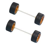 Milageto 2 Piezas de Repuesto para Ruedas a Escala 1/64, Llantas de aleación con Eje de balanceo en Miniatura, Juguetes para niños, Modelos de Coches fundidos, Bronce