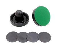 Milageto 2 Piezas Empuñaduras Air Hockey Paletas Y Discos para Mesa Repuesto Práctico con Fondo Grueso Adecuado para Niños Y Adultos Uso en Reuniones Familiare, 2 empujadores Negros
