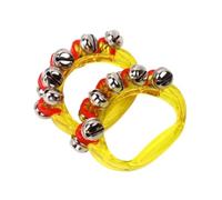 Milageto 2 Piezas Mini Percusiones Pandadería Hand Bell Musical Tambourine Shaking Rattle Birthday Feavors Bells para Concierto para Concierto , Amarillo