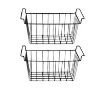 Milageto 2 Piezas Organizador de congelador Divisor de Compartimentos para refrigerador Organizador de despensa Cesta de Alambre para congelador, 39cmx20cmx20cm