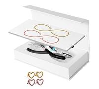 Milageto 2 Piezas Pulseras Permanentes Kit Conjunto Parejas Pulsera Joyería Herramienta DIY Artesanía Acero Inoxidable Plata Adecuado para, 1 Oro 1 Oro Rosa, universal