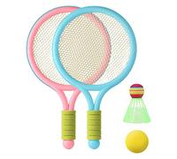 Milageto 2 Piezas Raquetas de Bádminton Infantiles Shuttlecock Juego Deportivo Plástico Resistente Incluye Bola para Niños Adecuado para Juego, Rosado Azul