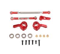 Milageto 2 Piezas RC Steering Cup Componentes para Automóviles Teledirigidos Barra de Enlace Metálica Brazo Servo Y Rodamientos en Aluminio Adecuados para Repa, Rojo