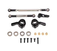 Milageto 2 Piezas RC Steering Cup Componentes para Automóviles Teledirigidos Barra de Enlace Metálica Brazo Servo Y Rodamientos en Aluminio Adecuados para Repa, Negro