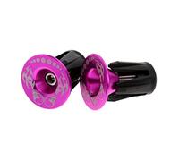 Milageto 2 Piezas Tapones Manillar Bicicleta Tapones Empuje Tapas Barras Aleación Aluminio Fácil Colocar Quitar Adecuado para Ciclismo Taller Decoración Bicicl, Púrpura