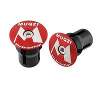 Milageto 2 Piezas Tapones para Manillar Bicicleta Tapones de Extremos Tapas de Barra Stoppers Decorativos de Aluminio Resistentes Adecuados para Ciclismo, Marca M roja