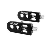 Milageto 2 Piezas Tensor de Cadena para Bicicleta Fijador Ajustable Construido en Aleación de Aluminio Protección para Montaña Carretera Y Bicicletas de, Negro
