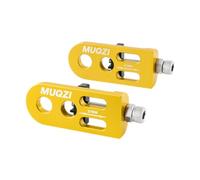 Milageto 2 Piezas Tensor de Cadena para Bicicleta Fijador Ajustable Construido en Aleación de Aluminio Protección para Montaña Carretera Y Bicicletas de, Oro