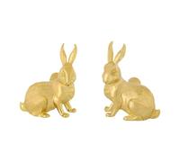 Milageto 2 tiradores de cajón con forma de conejo, modernos, multiusos, decorativos, para puerta de armario, para estantería de cocina, Oro