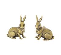 Milageto 2 tiradores de cajón con forma de conejo, modernos, multiusos, decorativos, para puerta de armario, para estantería de cocina, MarrÓn