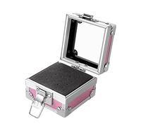 Milageto 25 ranuras para taladro de uñas, soporte para brocas, accesorios, estante de exhibición de aluminio portátil para salón, Rosado