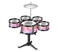 Milageto 3 Piezas Batería Infantil Tambor Percusión Juguete Educativo Instrumento Musical Silla PVC Adecuado para Cumpleaños Celebraciones Escuelas Y Casa, 5 Tom