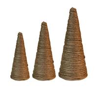 Milageto 3 Piezas Cono de Manualidades Conos para Manualidades Navideñas Suministros Creativos para Base Abierta para Ornamientos Construidos en Cuerda L, MarrÓn