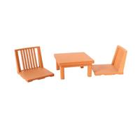 Milageto 3 Piezas Mesa Té Japonesa en Miniatura bajo Juego Mesa con Sillas Sillas en Miniatura Realista Casa Muñecas para Diorama, Estilo C Mesa Cuadrada Baja Japonesa con Sillas 3 Piezas
