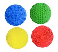 Milageto 4 Piezas de Juguetes táctiles texturizados de Silicona, Almohadillas táctiles portátiles de Silicona, tapetes sensoriales para Juegos, Entrenamiento y