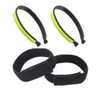Milageto 4 Piezas Pinzas para Pantalones de Ciclismo Bandas Elásticas Cintas de Seguridad Y Abrazaderas de Pierna Hechas de Nailon Y PP Adecuado para Conducci, Verde