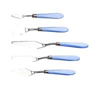 Milageto 5 Piezas Cuchillo de Paleta de Acero Inoxidable para Arte Herramientas para Pintar Óleo Acrílico Paleta Mezcla Fina Adecuado para Taller de Pintura Us, Azul