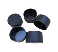 Milageto 5 piezas de almohadillas para patas de muebles, tapones de tornillos de 2,5 pulgadas de diámetro interior, manguitos flexibles para pernos de tubo, Negro