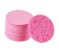 Milageto 50 Esponjas Faciales Comprimidas para Limpieza Facial. Discos Limpiadores Faciales Profesionales Que Limpian Y Purifican Suavemente, Eliminando El Maq, Forma redonda