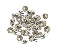 Milageto 50 Piezas Remaches Pumpkin Claw Remaches Clavos Cobre Adecuados para Decorar Prendas Bolsos Cinturones Zapatos Personalizados Cuero, Plata, Individual