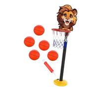 Milageto 6 Piezas Canasta de Baloncesto Infantil para Interiores Y Exteriores Juego Baloncesto Incluye Red Soporte Base Estable Material PP Apto para Niños Act, MarrÓn