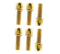 Milageto 6 Piezas Tornillos de Manillar Bicicleta Kit de Pernos Ligeros Plating Titanio para Reemplazo Y Reparación de Manillar Adecuado para Entusiastas del C, Oro