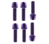Milageto 6 Piezas Tornillos de Manillar Bicicleta Kit de Pernos Ligeros Plating Titanio para Reemplazo Y Reparación de Manillar Adecuado para Entusiastas del C, Púrpura