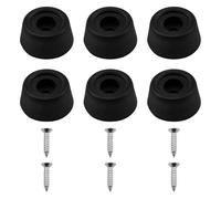 Milageto 6 Tapones Inferiores para Taco de Billar, Repuesto Negro, Protector portátil con Tornillo, Funda Protectora de Goma para reparación, Accesorios.