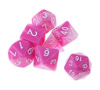 Milageto 7 Piezas Dados Dados RPG Juegos de Mesa Acrílico Resistente Adecuado para Juegos de Amigos Temáticos Partidas D, Rosa Blanca