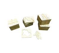 Milageto 72 Piezas Plantillas de Dibujo Plantillas de Pintura Plantillas de Arte Plantillas Reutilizables de Madera Función Educativa para Tarjetas Diarios, 96 Plantillas