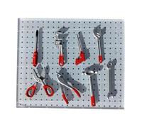 Milageto 8 Piezas 1/64 Herramientas de Garaje para Tablero Perforado Escena Modelo Decoración Taller DIY Juego de simulación Juguetes Herramientas de, Rojo